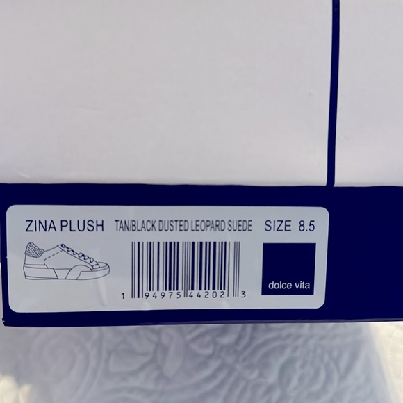 🔥Dolce Vita Zina Leopard Glitter Heel Silver Metallic Faux Fur Sneakers 8.5🔥 - Picture 5 of 8
